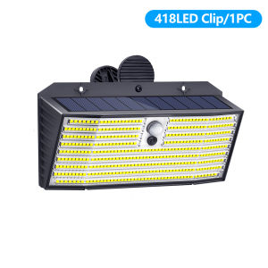 NEWSTYLE | 418LED Clip Solar Lights Outdoor with Motion Sensor Solar Wall Light Portable Security Lights for Chain Link Patio Deck Yard