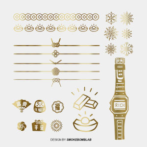 Lucky Gold Coin Hand Cord Tattoo Sticker New Year Creative Design Home Decoration Sparkling Gold Color Cartoon Animation