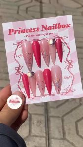 PrincessNailbox[mãTP06]móng úp sơn gelthiết kế thủ công(tặng keodũamiếng dángiấy lau…)