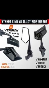 Fast Shipping Motorcycle Street King V8 V6 Rearview Mirror Full Alloy Side Mirror Clean Lens Universal Adjustable CNC Material