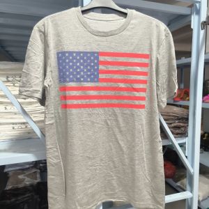 PAZHAOLANG | Oversized American Flag Print Retro T-shirt
