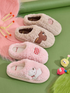 Dép Bông Mùa Đông 2025 Mới Trong Nhà Kháng Khuẩn Chống Mùi Ấm Áp Hoạt Hình Nhung Dép Nam Mùa Thu Đông