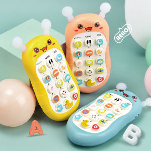 New Born Baby Cell Phone Toy for Learning and Play Early Learning Education Telephone with Silicone Cover Music Lights for Over 6 Months Old Kids with Lanyard mainan telefon蜜蜂宝宝电话机早教