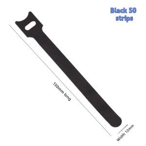 60pcs Multi-Purpose Fastener Cable Straps Tape Cable Ties Reusable Hook Loop Strips Wire Ties Cables Organizer Cord Wraps