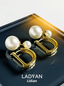 Lidiann Pearl Earrings Womens Fashionable Elegant Design  out 2023 Alloy Embedded Artificial Gemstone Jewelry Set