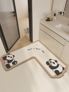 Bathroom Mats L-Shaped Corner Non Slip L Hydrophilic Pad Toilet Kitchen Mat Sub Bathroom Entrance Toilet Carpet