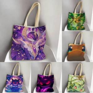 Bandai | Pokemon Venusaur Storage Bags Tote Bag Travel Summer Beach Shoulder Bag Reusable Grocery Shopping Bag Anime Artwork