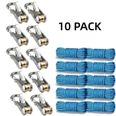 2-10 Pack Retractable Tie Down Rope with Roller Tensioner Heavy Duty Strap for Camping Boating Home Storage Outdoor Use