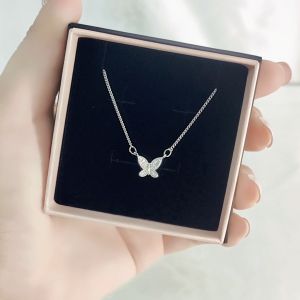 sO SEOUL Caria 3D Butterfly Diamond Simulant Cubic Zirconia Pendant Chain Necklace