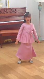 Baju Raya Design Baju Raya Peplum Kurung Premium Modern Cool Elves Girl Kid Kids Muslimah Fashion Long Sleeve Comfort Sweet Lengan Panjang Kanak Kanak-Kanak Budak Perempuan