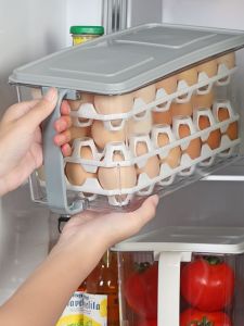 Kitchen Egg Storage Box Fridge Side Door Egg Tray Egg Holder Preservation Freezing Egg Box Household Essentials Organizer