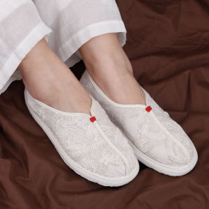 รองเท้าผ้าพันชั้นทำด้วยมือแท้สำหรับผู้หญิงชุดฮั่นฝูสไตล์ชนเผ่าแบบปักกิ่งโบราณสำหรับผู้ชายปักลายแนววินเทจแมทช์ลุคง่ายแฟชั่นฤดูร้อนแบบสำหรับฤดูใบไม้ผลิและฤดูใบไม้ร่วง