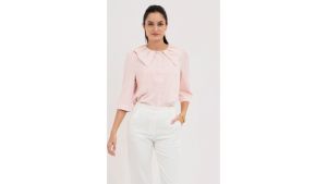 badomloda DAINTY Pleated Collar Blouse