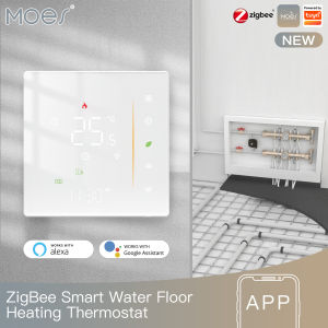 MOES | MOES ZigBee Smart Thermostat Room Temperature Controller Water Electric Floor Heating Gas Boiler Humidity Tuya Alexa 5A 16A