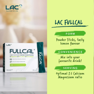 [LAC FULLCAL] FullCal - Highly Assimilable Calcium Citrate Formula (3g x 60 powder sticks)