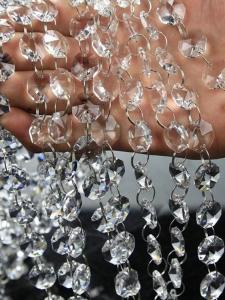 Crystal Octagonal Bead Wedding Celebration Hotel Decoration Beads Curtain Chain Link Wedding Venue Door Curtain