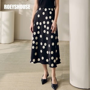 Roey s house | Elegant Floral Print Satin A-Line Half Skirt