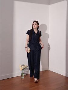 Cool Ice Silk Waist Shaping Casual Denim-Like Slimming Suit