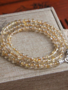 สร้อยคอคริสตัลไททาเนียมสีทองธรรมชาติ สร้อยคอเงินแท้ จีนโบราณ ลูกไม้ยาวปานกลาง สร้อยคอคริสตัลติดเครื่องประดับแฟชั่น