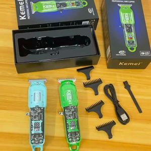 Authorized Distibutor Kemei Km-1133 Hairdresser Transparent Body Digital Display Professional Electric Hair Clipper