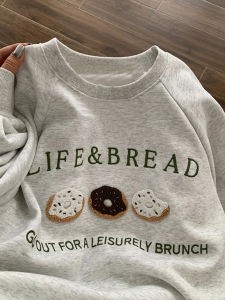 เสื้อสเวตเตอร์คอกลมบุขนแกะหนาหลวมๆ สไตล์เกาหลีสำหรับผู้ชายและผู้หญิง แฟชั่นฤดูใบไม้ร่วง ผ้าฝ้าย 100% คอกลม แขนยาว ปกติ