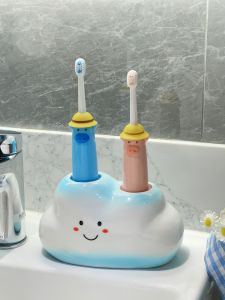 Simple Creative Ceramic Cloud Toothbrush Holder Toiletry Storage Shelf Bathroom Washstand Dental Care Organizer