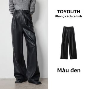 Toyouth | Quần Dài Chất Da PU Mềm Giúp Gọn Đùi