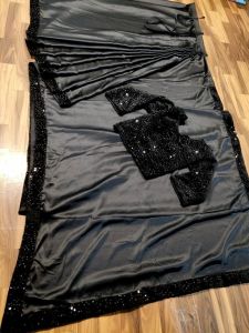 (READY STOCK) Rekaan Baharu Ready Made Soft Satin Silk Saree ( ETA :2023-06-20)