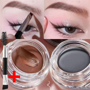 【XZ Beauty】Dark Brown Black Wild Eyebrow Cream with Brow Brush Long Lasting Smooth Matte Eye Liner Eyebrow Tint Women Eyes Makeup Cosmetics