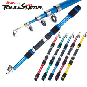 Fishing Rod Set Portable 1.8M Glass Fiber Telescopic Fishing Rod Gear Ratio 5.5:1 Fishing Spinning Reel Fishing Kit with Fishing Accessories