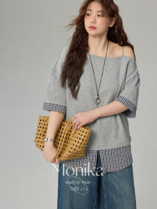 Plus Size Off-shoulder Short Sleeve T-shirt
