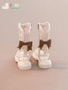 Princess Roman Style Childrens Sandals Summer Casual Slip-On PU Material Girls Shoes Princess Style Summer Collection