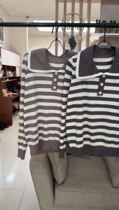 ATASAN BLOUSE RAJUT STRIP IMPORT BBS