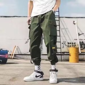 Paratrooper Cargo Pants Men Trendy Brand Jogger Functional Spring Summer Versatile Korean Style Trendy Casual Pants Design MenS