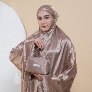 mukena dewasa armani silk jaguard premium muslimah menutup dagu