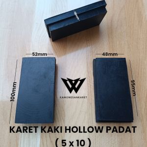 (100Pcs) Karet Kaki Hollow 5x10 Padat Karet Tutup Kaki Meja Kursi Rak Pipa Besi Kotak