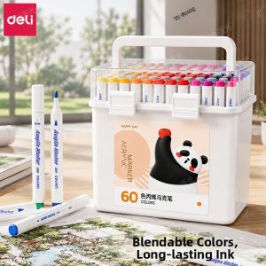 deli | Non-Bleeding Stackable Watercolor Marker for Primary School Students