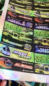 STICKER BUS BASURI 1 Lembar Isi 45 kotak STICKER BUS BASURI VIRAL STICKER HOLOGRAM