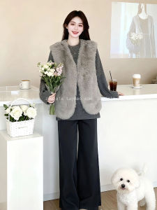 XUECAIQI | Layered Stylish Sleeveless Shearling Vest