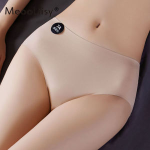 MeooLiisy No Show Seamless Ice Silk Briefs Ladies Mid Waist Briefs Yoga Sports Panties Women Breathable