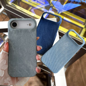 Denim Material Phone Case for Apple iPhone 17 Air Pure Color 17 pro Half Cover Large Hole 15 pro Anti-Fall Goddess 14 PM Luxury 13 New 12 PM Protection Cover