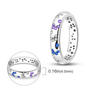 Silver Plated Blue Evil Eyes Zircon Ring Original Design Zircon Finger Rings For Women High Quality Wedding Jewelry Gift