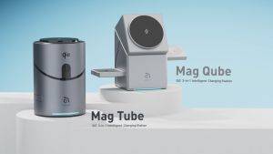 ADAM elements Mag Qube / Mag Tube Qi2 3-in-1 Intelligent Charging Station | click rotate | 15W Qi 2 certified wireless charging | apple watch charging | airpods charging | portrait | standby mode | 15 W fast Charge