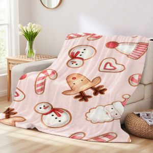 Beast Kingdom | Xmas Cookie Doodle Winter And Summer French Plush Blanket Soft And Fluffy Comfortable Wool Blanket Sofa Ideal Gift