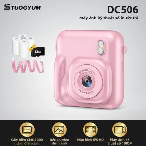 Máy Ảnh Kỹ Thuật Số Cho Trẻ Em Với Máy In Nhiệt Mini In Ảnh Tức Thì Đồ Chơi Giáo Dục Cho Trẻ Em Quay Video Cảm Biến CMOS Lấy Nét Cố Định
