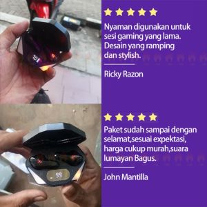 Headset Bluetooth Gaming X15 Full Bass Noise Cancelling Earbuds V5.0 LED Smart Display Hi-Fi Stereo
