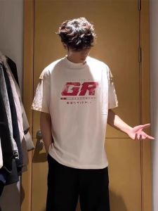 Pure Cotton Heavyweight American High Street round Neck Short Sleeve T-Shirt Men Summer Trendy Hiphop Loose Casual Top Ins