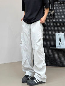 Quần Ống Rộng Nhanh Khô Ice Silk Mùa Hè Mỏng Phong Cách Mỹ High Street Quần Áo Bảo Hộ Lao Động Ngoài Trời Thể Thao Quần Ống Rộng