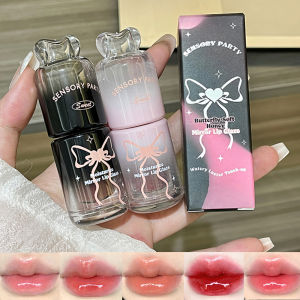 Bowknot Black Pink Mirror Lip Gloss Non-Cup Staining Long-Lasting  Hydrating Brightening Easy-to-Apply Water Gloss Lipstick