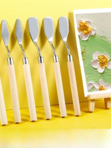 Stainless Steel Oil Painting Scraper Knife Acrylic Color Mixing Blade Flat Head Sharp Tip Pickaxe Small Shovel Knife